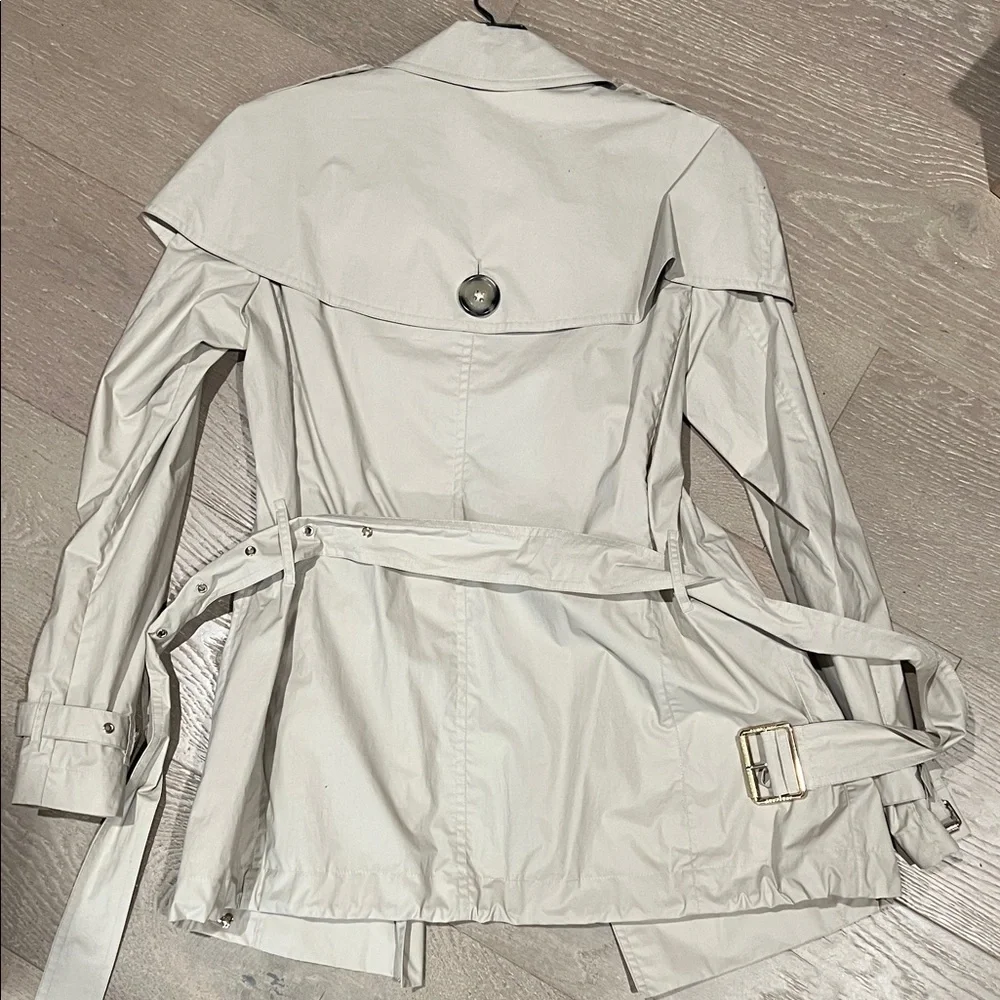 Burberry Brit Cream Double-Breasted Trench Coat with Belt - Picture 9 of 9